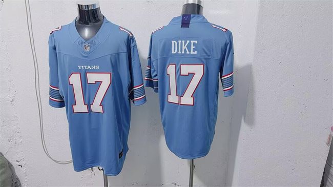 Men's Light Blue Tennessee Titans #17 Chimere Dike 2026 F.U.S.E. Vapor Limited Stitched Football Jersey